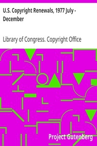 U.s. Copyright Renewals, 1977 July - December