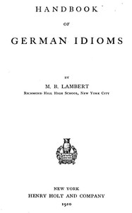 Handbook of German Idioms