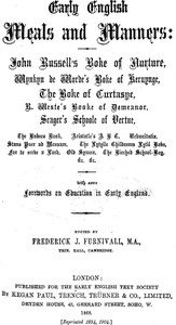 Early English Meals and Manners
