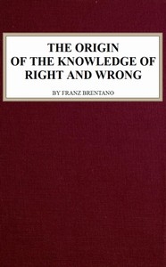 The Origin of the Knowledge of Right and Wrong