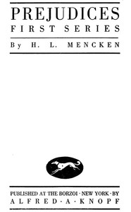 Prejudices, First Series
