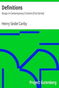 Definitions: Essays in Contemporary Criticism [First Series]