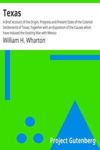 Texas A Brief Account of the Origin, Progress and Present State of the Colonial Settlements of Texas; Together with an Exposition of the Causes which have induced the Existing War with Mexico