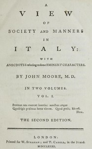 A View of Society and Manners in Italy, Volume 1 (of 2) With Anecdotes Relating to some Eminent Characters