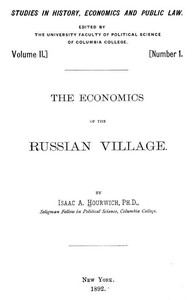 The Economics of the Russian Village