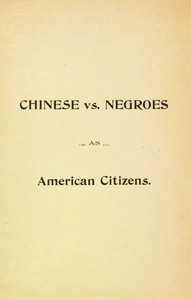 Chinese vs. Negroes as American Citizens Mr. Scottron's Views on the Advantages of the Proposed Negro Colonization in South America