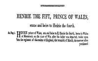 Chronicles of England, Scotland and Ireland (3 of 6): England (2 of 9) Henrie the Fift, Prince of Wales, Sonne and Heire to Henrie the Fourth