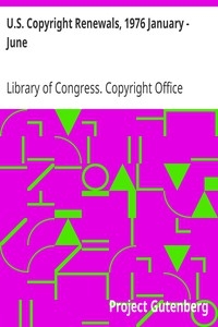 U.s. Copyright Renewals, 1976 January - June