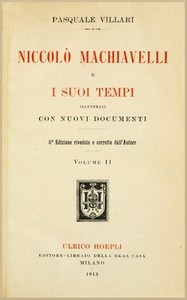 Niccolò Machiavelli e i suoi tempi, vol. II