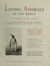 The Living Animals of the World, Volume 2 (of 2) A Popular Natural History
