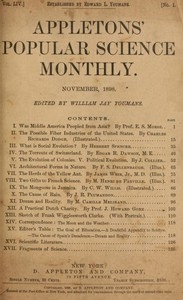 Appletons' Popular Science Monthly, November 1898 Volume 54, November 1898