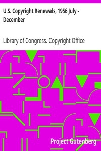 U.s. Copyright Renewals, 1956 July - December