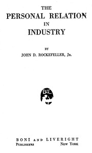 The Personal Relation in Industry