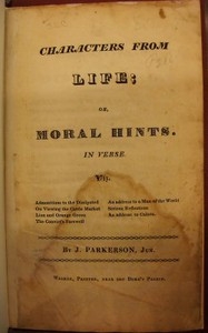 Characters From Life; Or, Moral Hints. In Verse