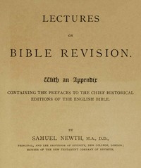 Lectures on Bible Revision