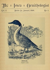 The Iowa Ornithologist, Volume 2, No. 2, January 1896 For the Student of Birds