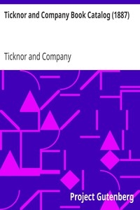 Ticknor and Company Book Catalog (1887)