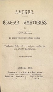 Amores: elegías amatorias