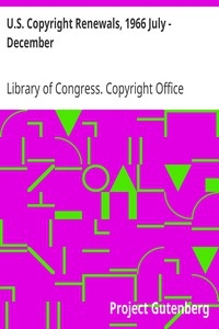 U.s. Copyright Renewals, 1966 July - December