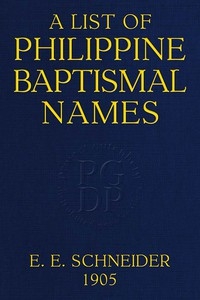 A List of Philippine Baptismal Names