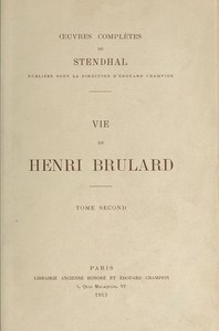 Vie De Henri Brulard, Tome 2