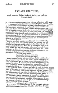 Chronicles of England, Scotland and Ireland (3 of 6): England (6 of 9) Richard the Third, Third Sonne to Richard Duke of Yorke, and Uncle to Edward the Fift