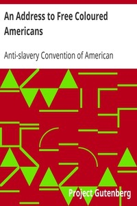 An Address to Free Coloured Americans