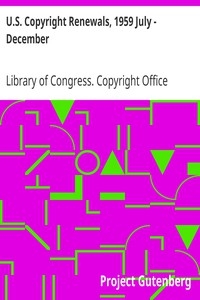 U.s. Copyright Renewals, 1959 July - December