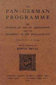 The Pan-German Programme The Petition of the Six Associations and the Manifesto of the Intellectuals