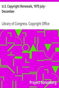 U.s. Copyright Renewals, 1975 July - December