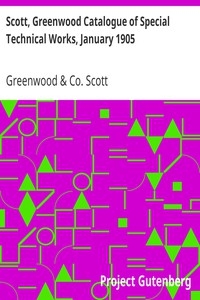 Scott, Greenwood Catalogue Of Special Technical Works, January 1905