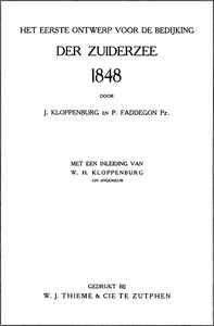 Het eerste ontwerp voor de bedijking der Zuiderzee, 1848