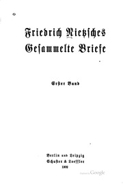 Friedrich Nietzsches Gesammelte Briefe