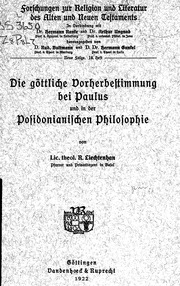 Die göttliche Vorherbestimmung bei Paulus und in der posidonianischen Philosophie