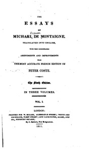 The Essays Of Michael De Montaigne