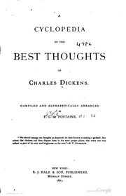 A Cyclopedia Of The Best Thoughts Of Charles Dickens