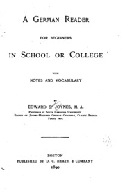 A German Reader For Beginners In School Or College