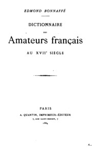 Dictionnaire des amateurs français au xviie siècle
