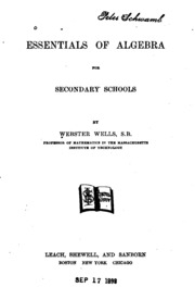 Essentials Of Algebra: For Secondary Schools