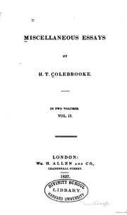 Miscellaneous Essays
