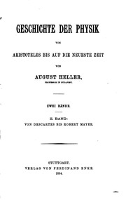 Geschichte Der Physik Von Aristoteles Bis Auf Die Neueste Ziet