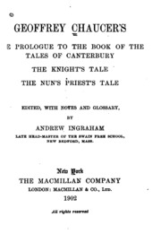 Geoffrey Chaucer's The Prologue To The Book Of The Tales Of Canterbury: The Knight's Tale; The ...