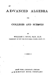 Advanced Algebra For Colleges And Schools