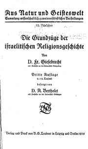 Die Grundzüge der israelitischen Religionsgeschichte