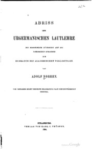 Abriss der urgermanischen Lautlehre, mit besonderer Rücksicht auf die nordischen Sprachen, zum Gebrauch bei akademischen Vorlesungen
