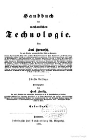 Handbuch Der Mechanischen Technologie