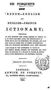 De Porquet's New French-english And English-french Dictionary