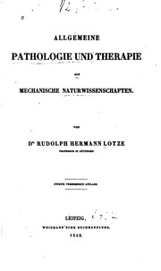 Allgemeine Pathologie Und Therapie Als Mechanische Naturwissenschaften