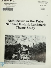 Architecture In The Parks: National Historic Landmark Theme Study