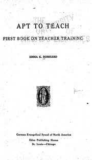 Apt To Teach : First Book On Teacher Training